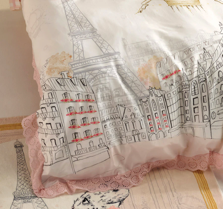 Claris In Paris Quilt Cover Set Range Pink - Image 3
