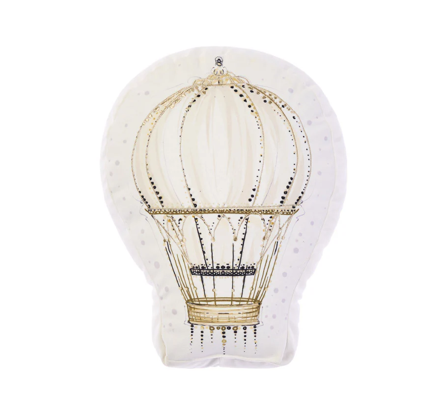 Hot Air Baloon Filled Novelty Cushion White