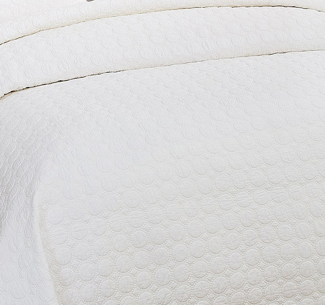 Embroidered Rich Coverlet Set Range Cream - Image 2