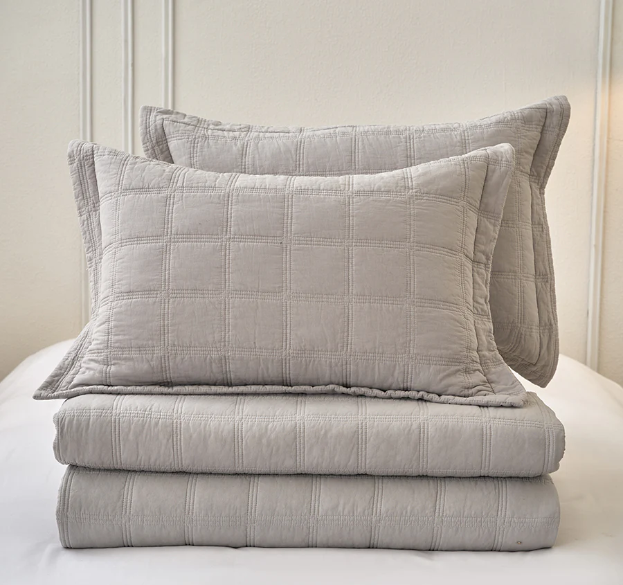 Squares Coverlet Set Range Smokey Grey - Image 4