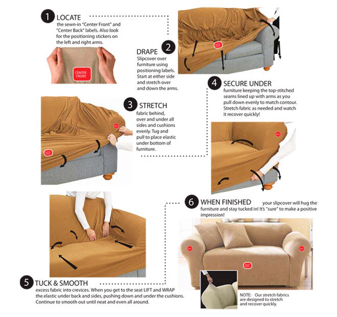 Custom Fit Sofa Cover Protector Range Dark Flax - Image 3
