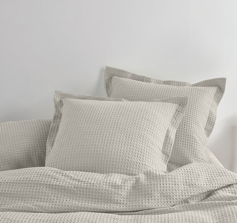 Haven Cotton Waffle European Pillowcase Driftwood Linen - Image 3