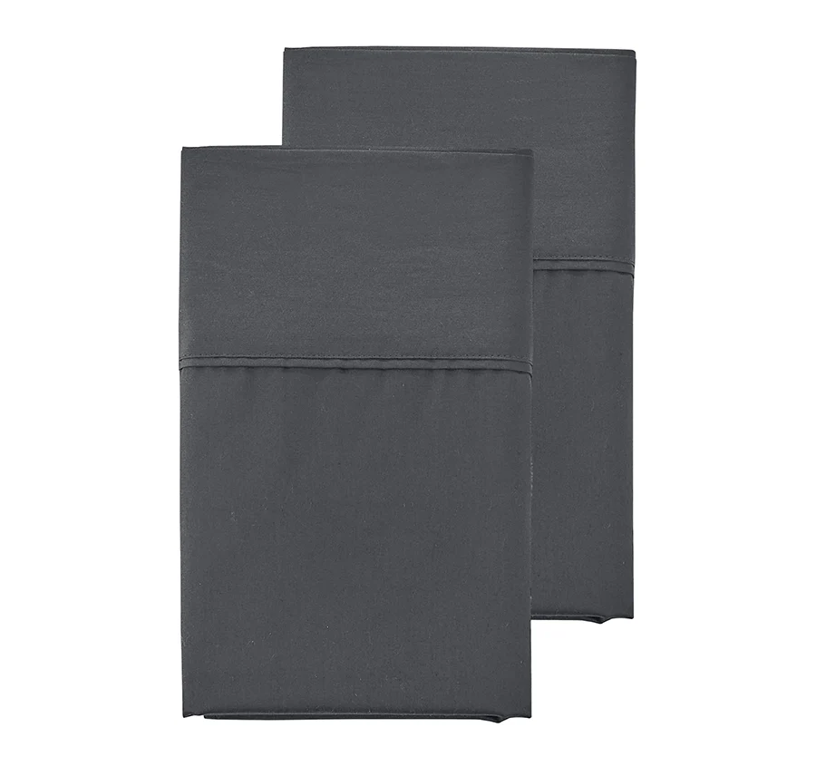 Oxford 300TC Crisp Cotton Percale Fitted Combo Set Range Charcoal Grey - Image 5