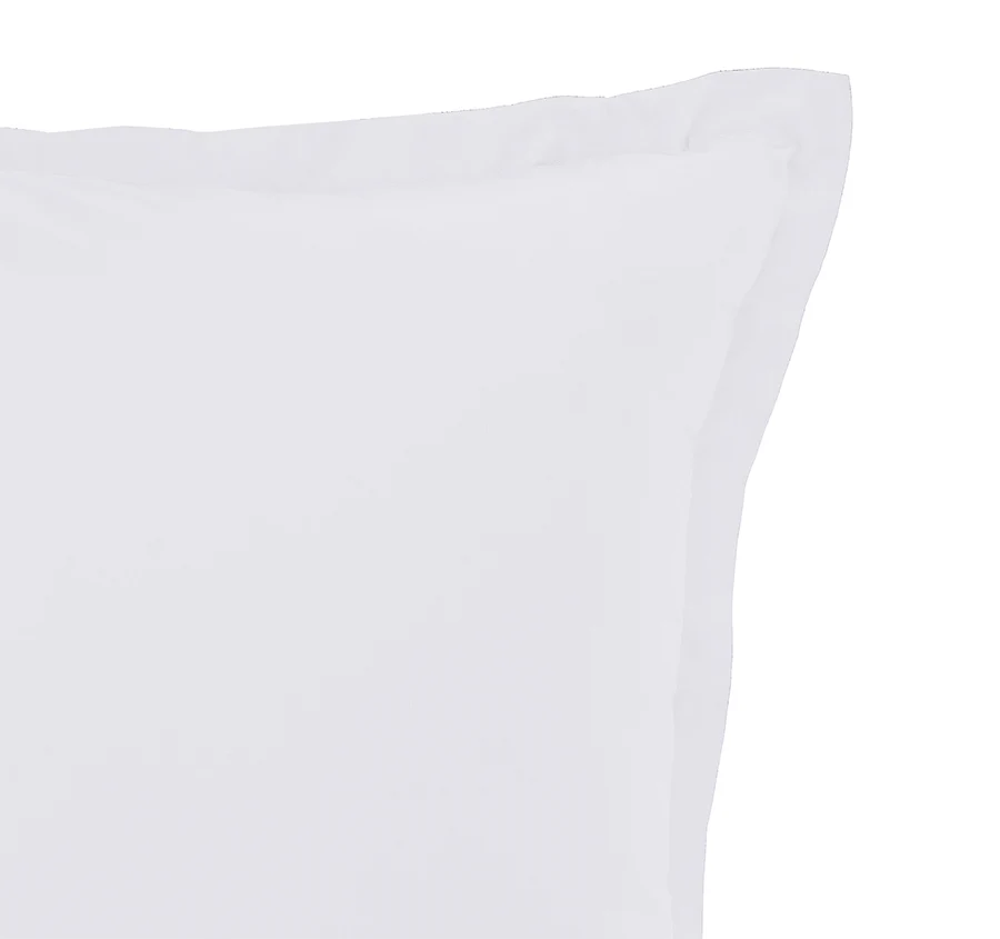 Oxford 300TC Crisp Cotton Percale Tailored King Pillowcase Pure White - Image 2