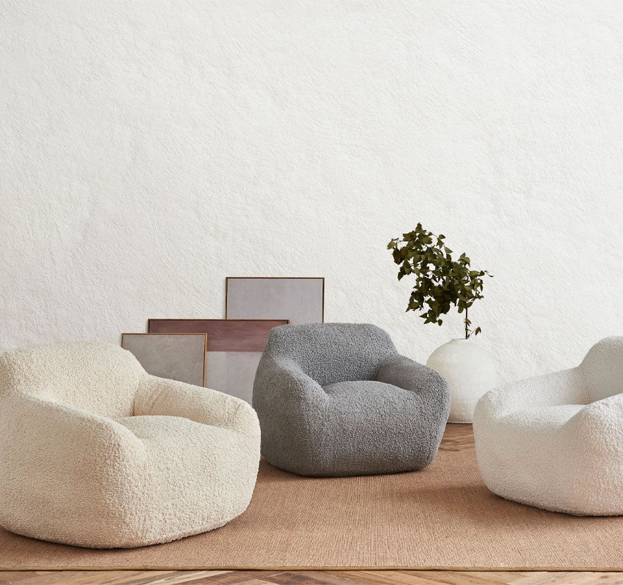 Boucle Cozy Chair Range Grey - Image 4