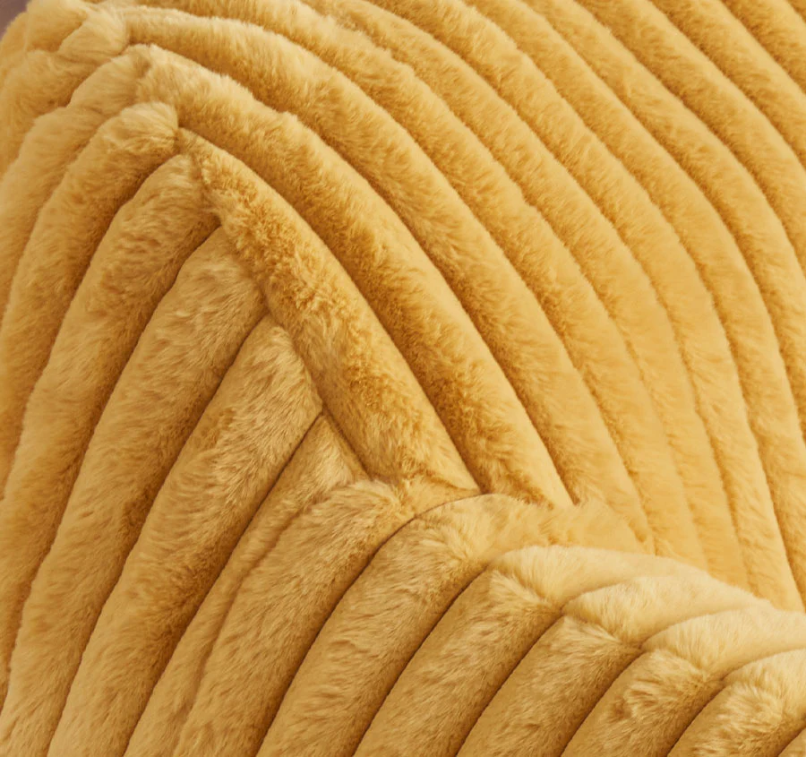 Corduroy Faux Fur Kids Cozy Chair Amber - Image 3