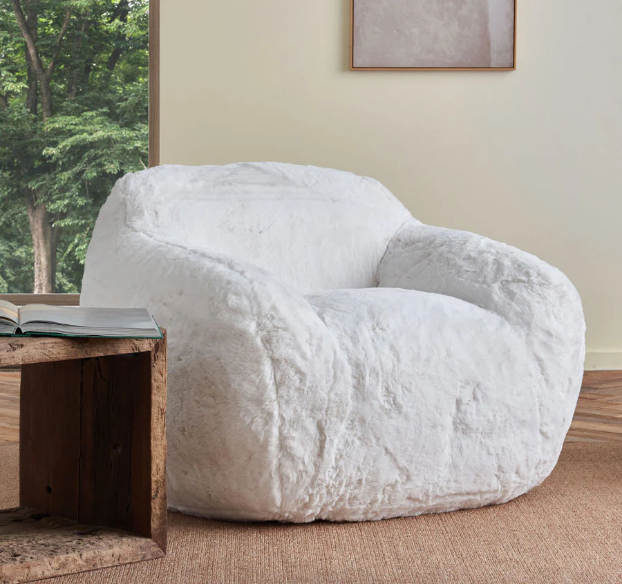 Faux Fur Cozy Chair Range White - Image 2