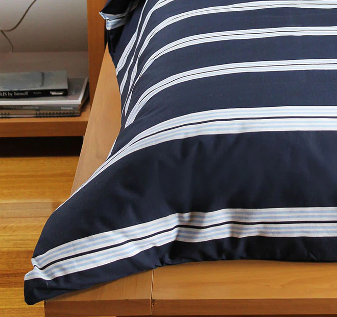 Hudson Quilt Cover Set Range Navy - Image 3