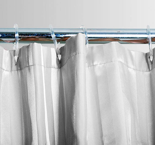 Satin Stripe 180x180cm Shower Curtain White