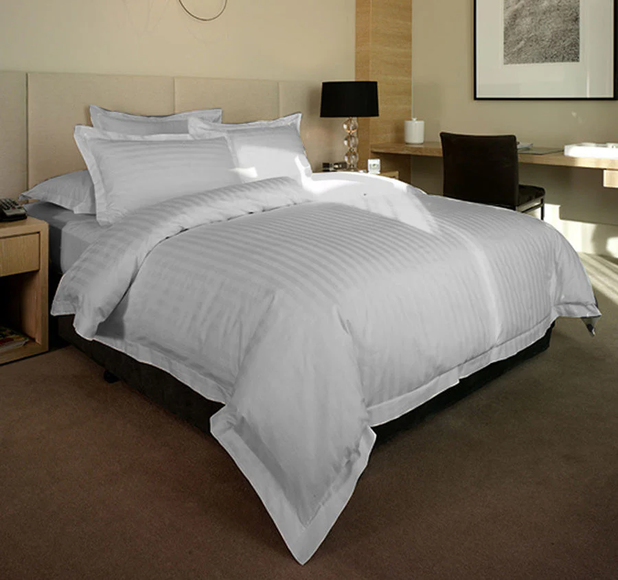 Satin Stripe Quilt Cover Set Range Silver - Image 3