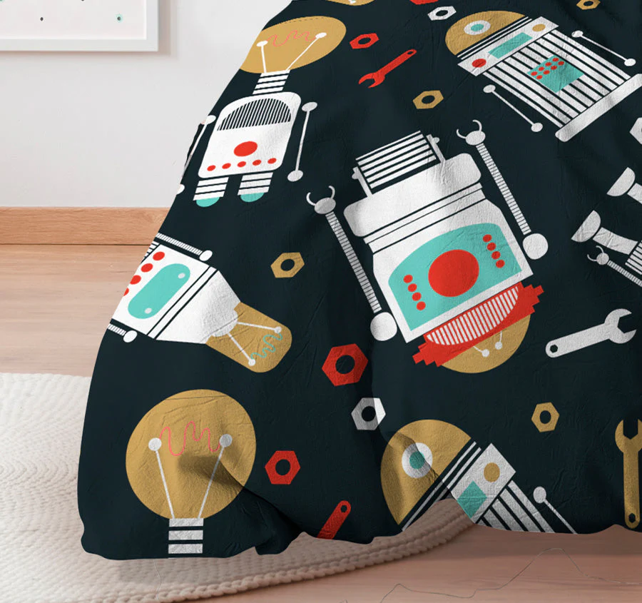 Glow Robo Quilt Cover Set Navy - Image 3