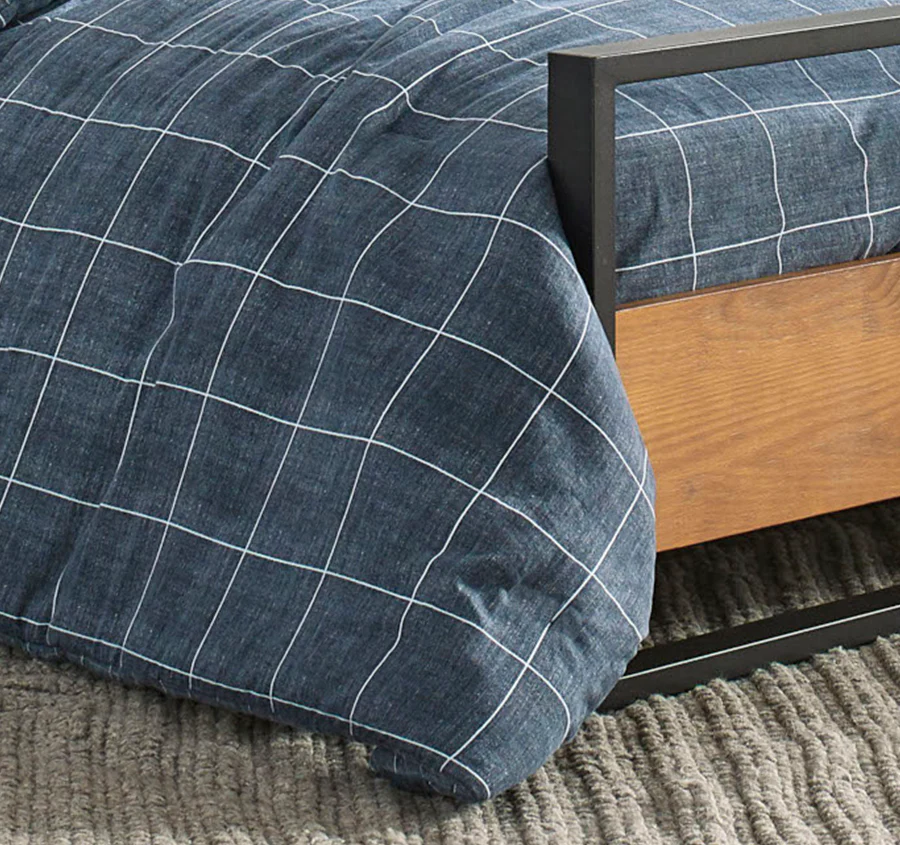 Holden Grid Quilt Cover Set Range Indigo - Image 3