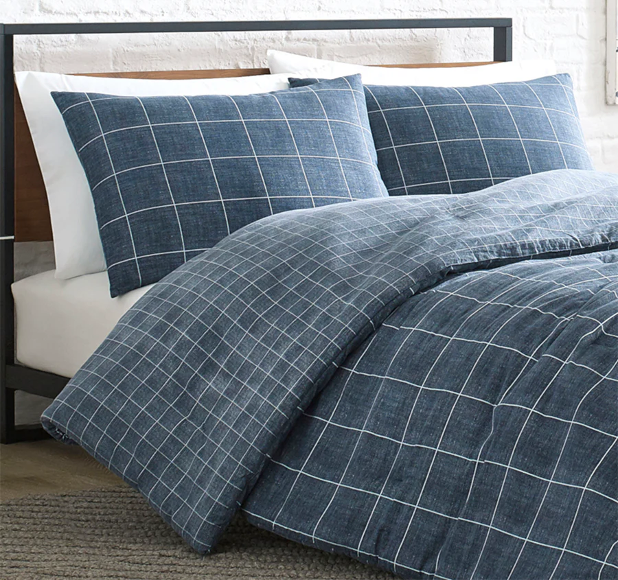 Holden Grid Quilt Cover Set Range Indigo - Image 4