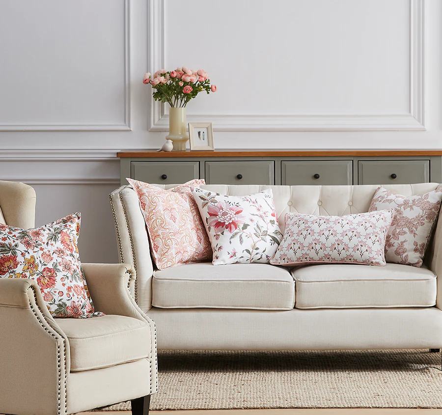 Lington Spray 40x60cm Filled Cushion Peony Pink - Image 4