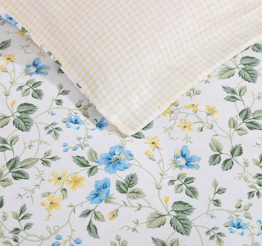 Meadow Floral Quilt Cover Set Range Sun Blue - Image 4