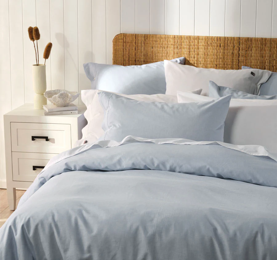 American Pin Point Oxford Quilt Cover Set Range Blue - Image 10