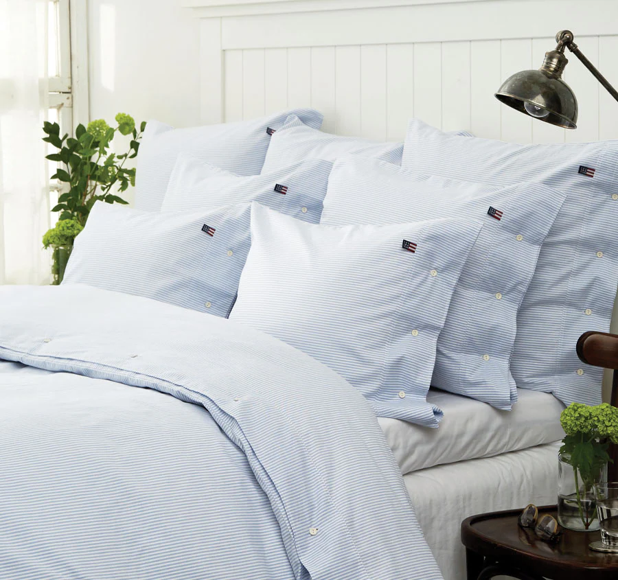 American Pin Point Oxford Quilt Cover Set Range Blue and White - Image 3