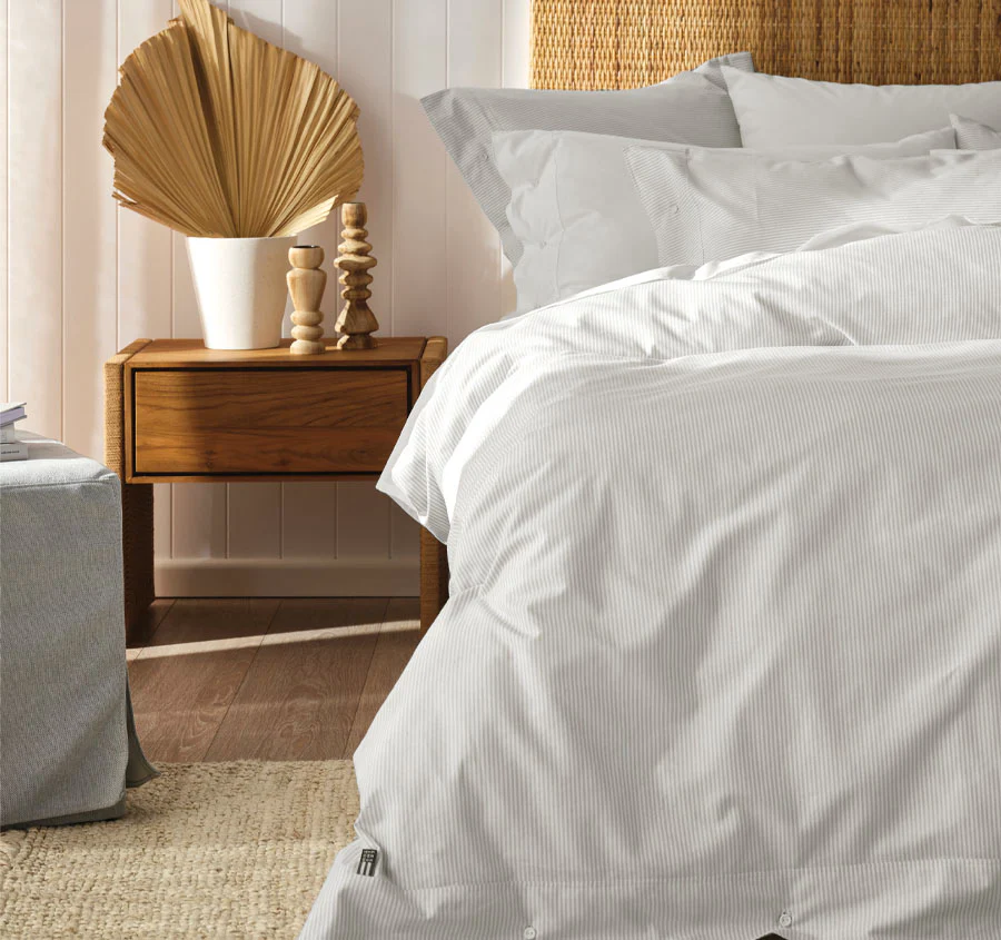 American Pin Point Oxford Quilt Cover Set Range Grey and White - Image 6