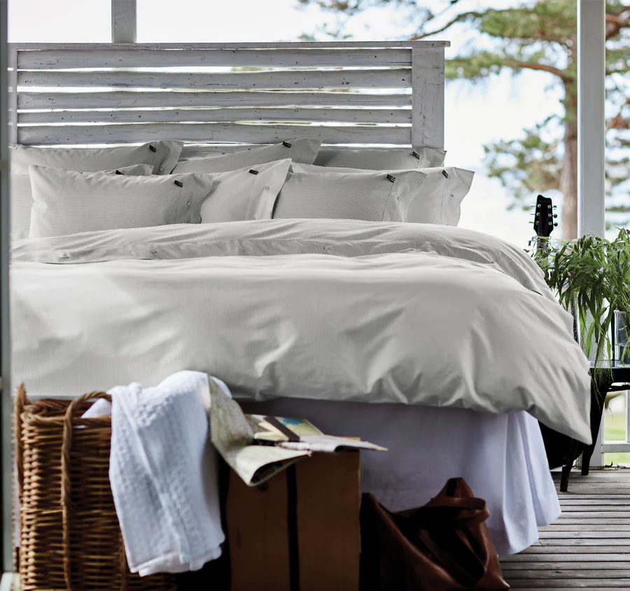 American Pin Point Oxford Quilt Cover Set Range Grey and White - Image 9