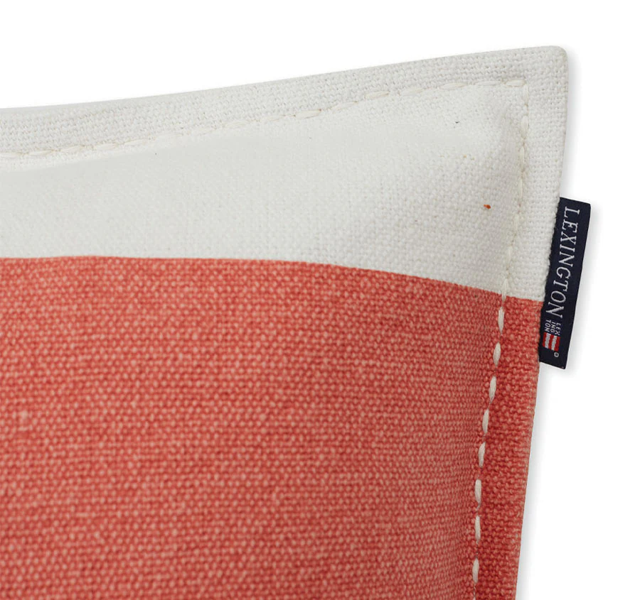 Irregular Stripe 50x50cm Filled Cushion Coral and White - Image 2