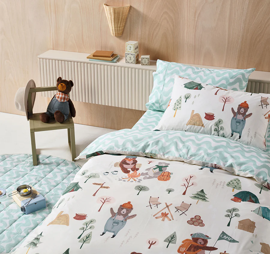 Camping Bears Quilt Cover Set Range Vanilla - Image 5