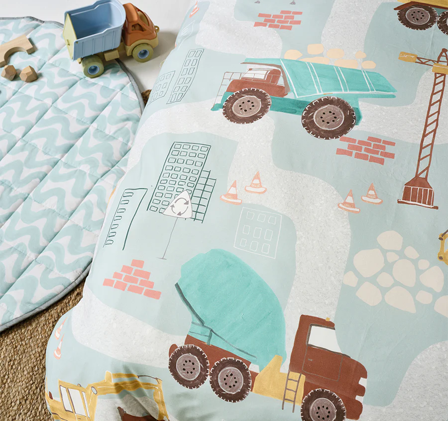 The Big Build Quilt Cover Set Range Teal - Image 5