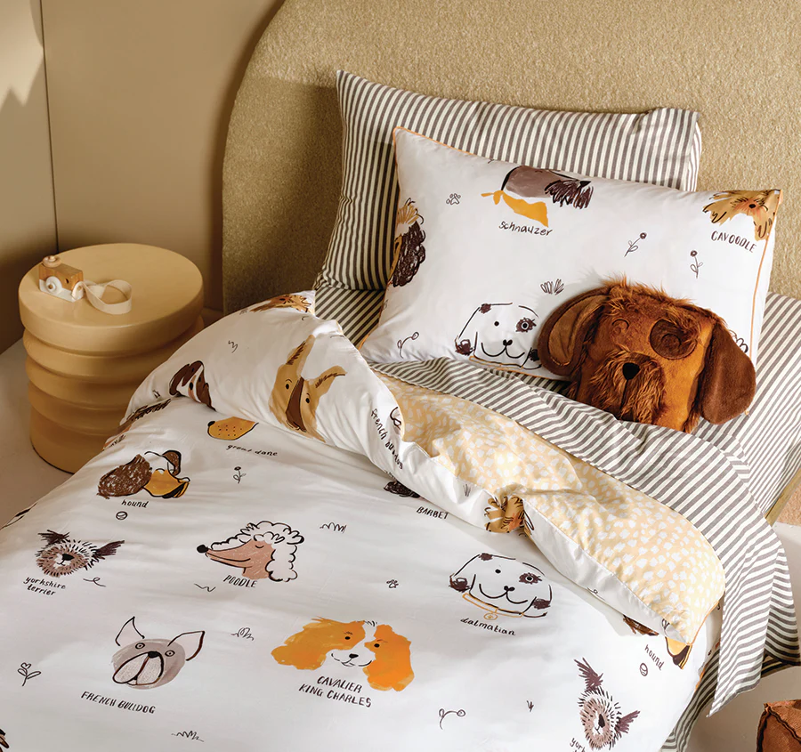 Woof Woof Quilt Cover Set Range White - Image 6
