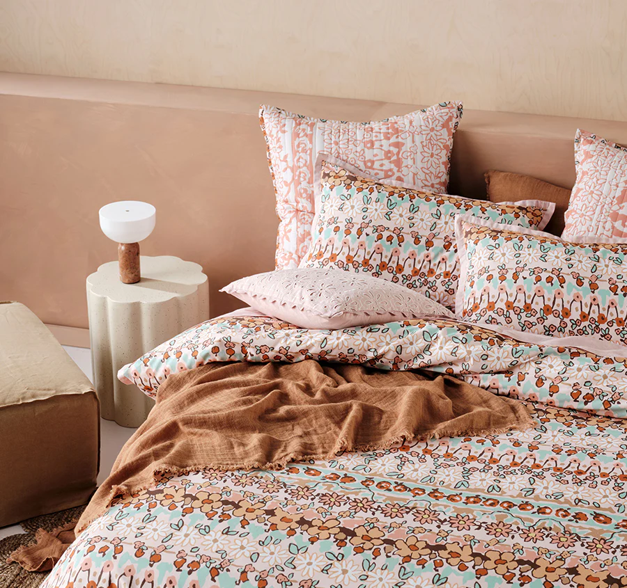 Cassis Quilt Cover Set Range Coral - Image 6
