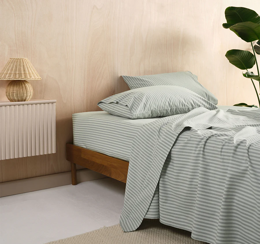Classic Stripe Sheet Set Range Eucalyptus - Image 5