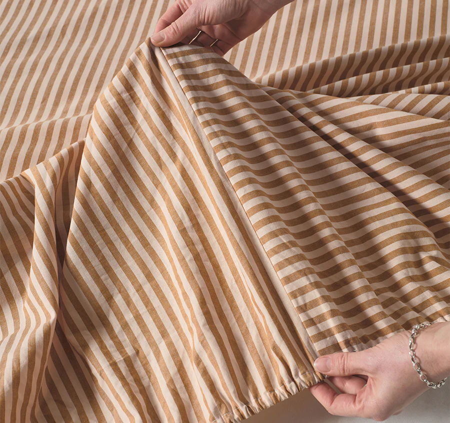 Classic Stripe Sheet Set Range Nutmeg - Image 4