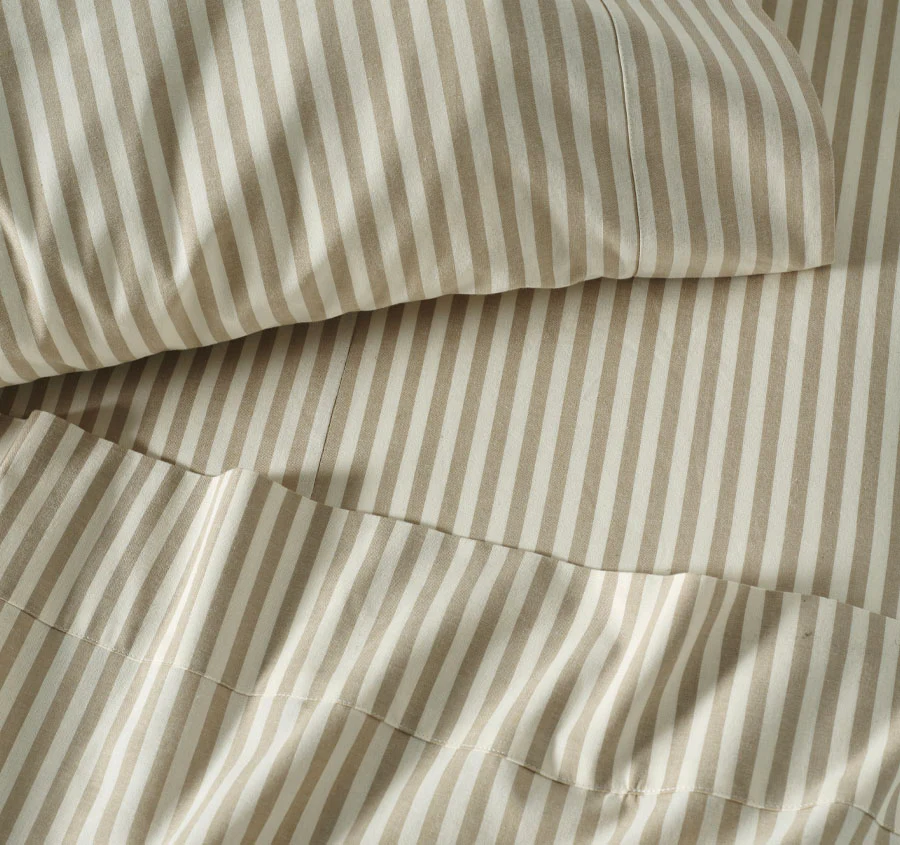 Classic Stripe Sheet Set Range Pebble - Image 2