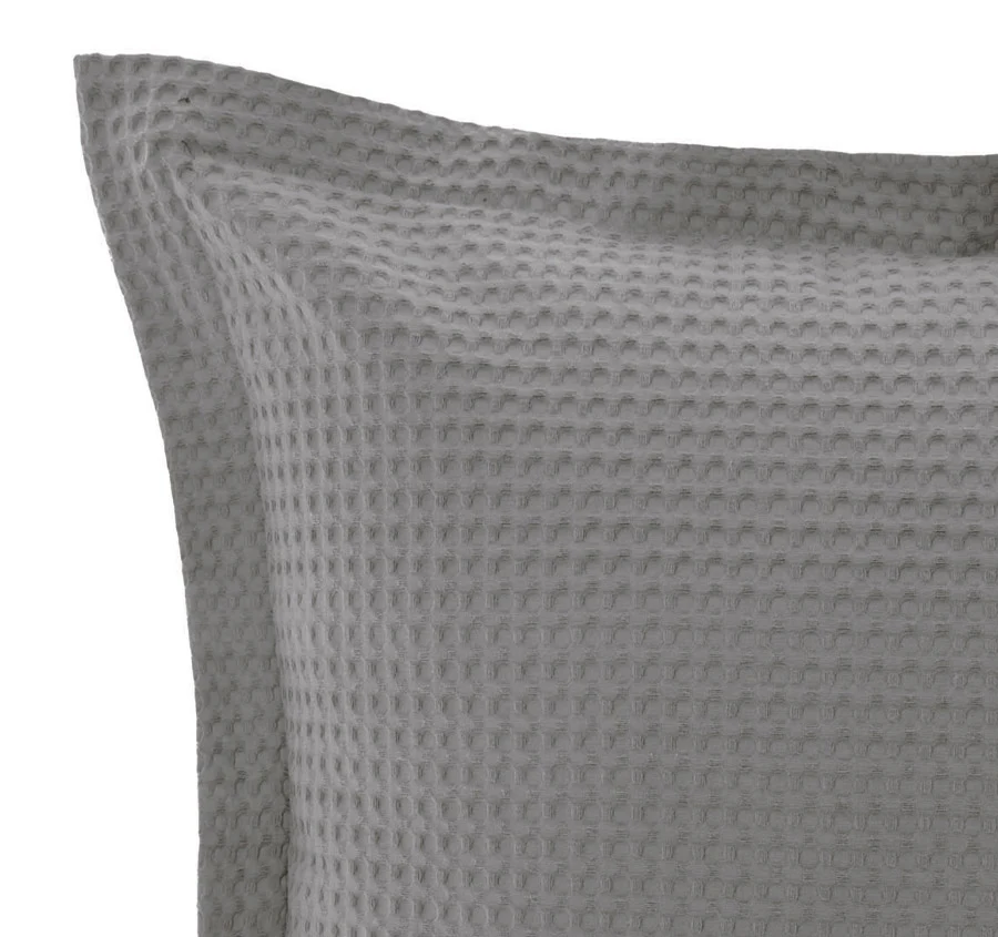 Deluxe Waffle European Pillowcase Silver - Image 2