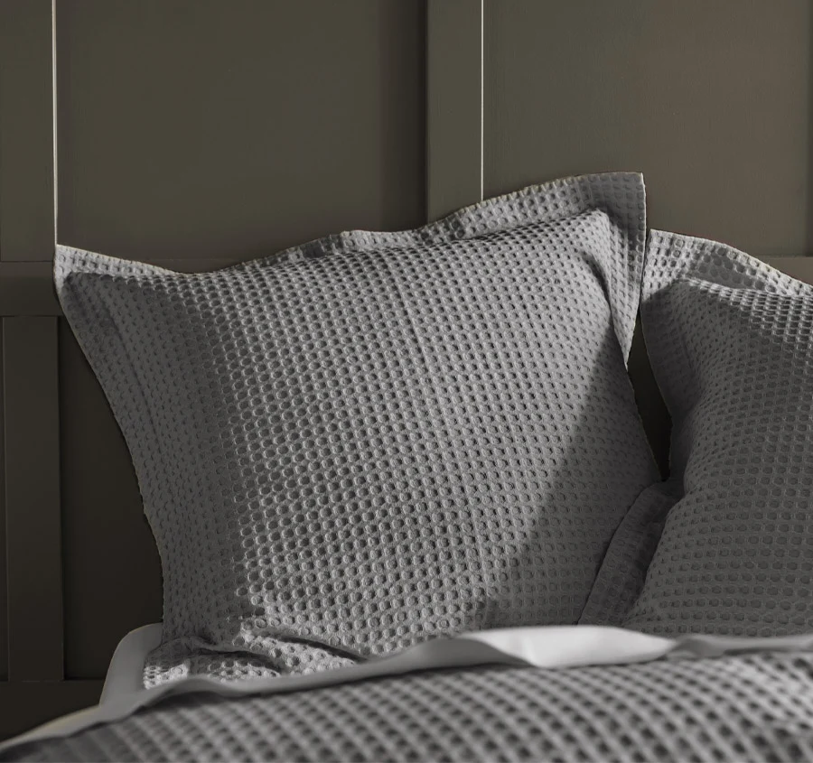 Deluxe Waffle European Pillowcase Silver - Image 3