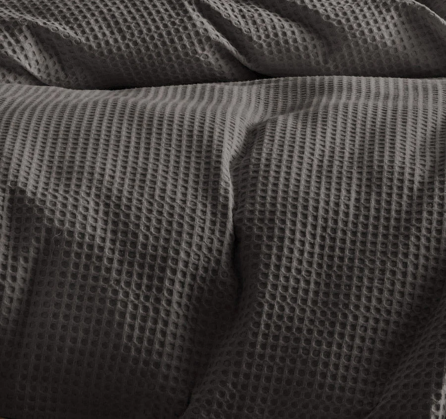 Deluxe Waffle Quilt Cover Set Range Charcoal - Image 2