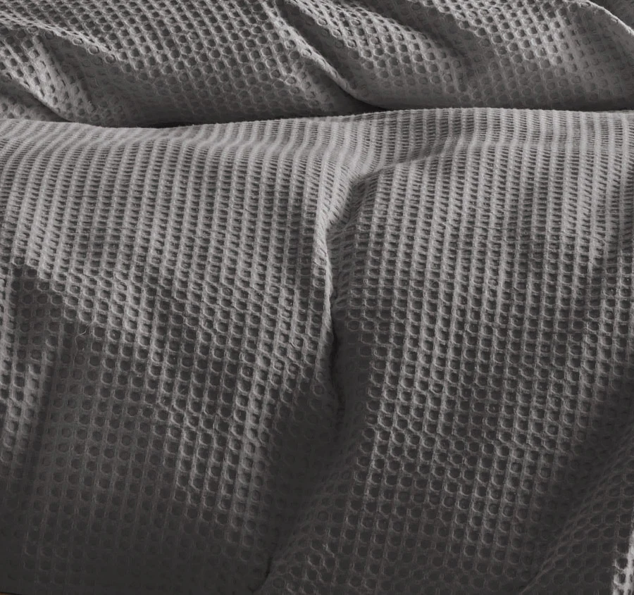 Deluxe Waffle Quilt Cover Set Range Silver - Image 2