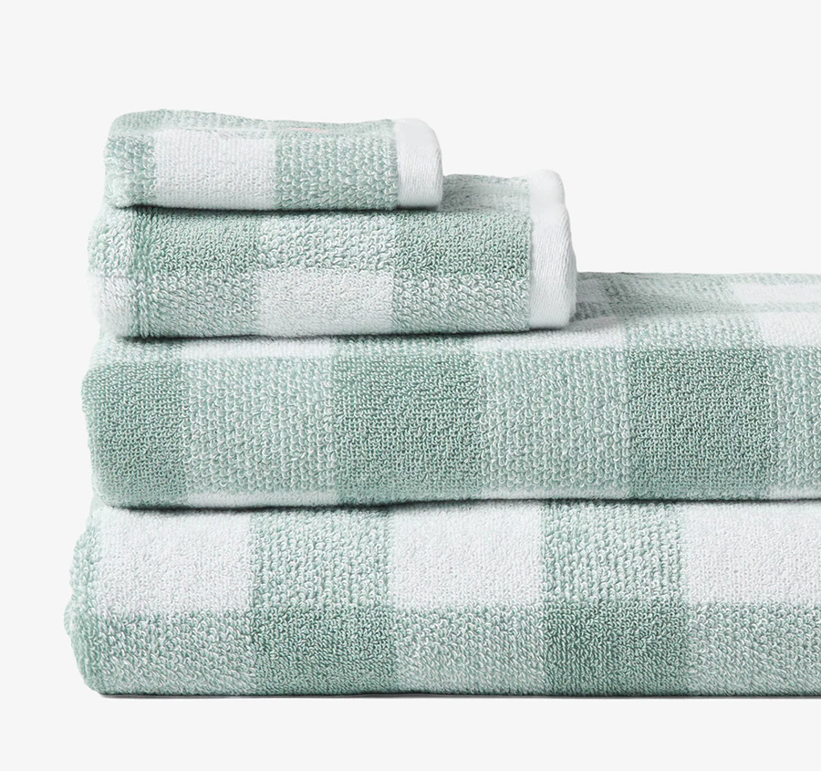 Flinders Check 630GSM Cotton Bath Towel Range Saltwater - Image 2