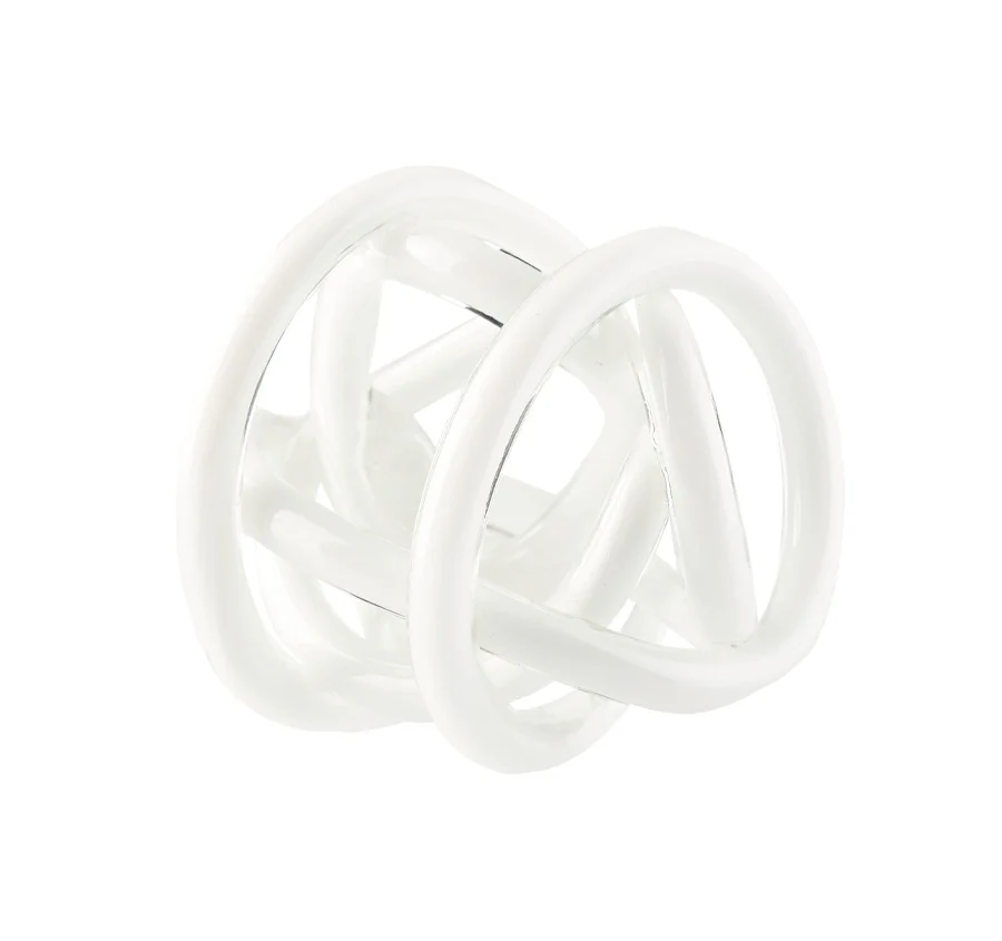 Glass Knots 12cm Décor White