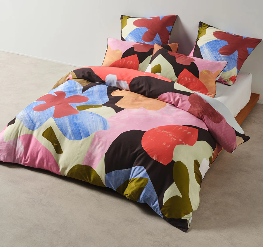 Glinda Quilt Cover Set Range Blackcurrant