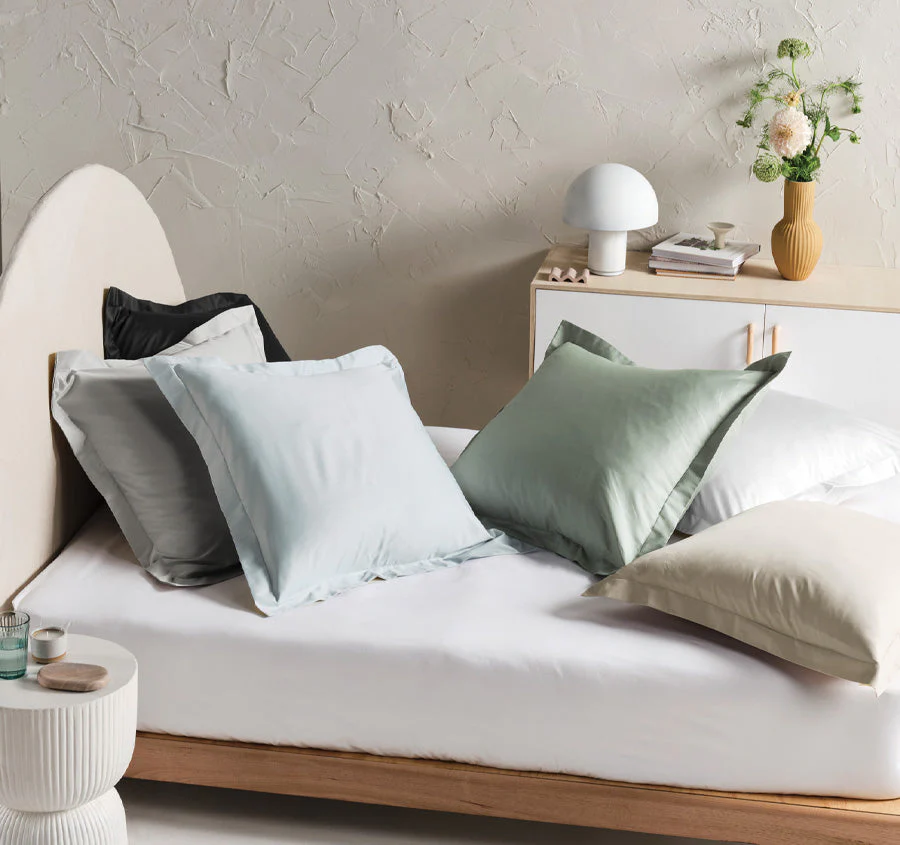 Hotel Augusta 500THC Cotton Sateen European Pillowcase Grey - Image 3
