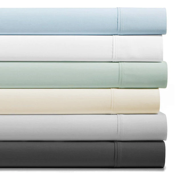 Hotel Augusta 500THC Cotton Sateen Mega Fitted or Flat Sheet Range Pale Blue - Image 3