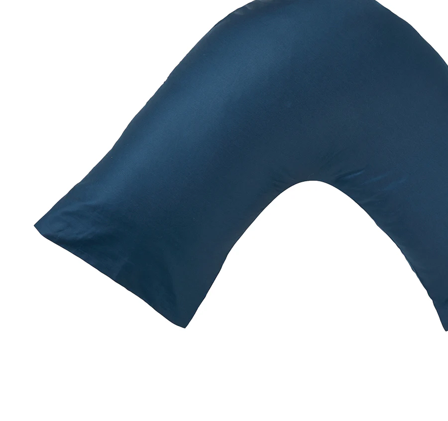 Hotel Augusta 500THC Cotton Sateen V-Shape Pillowcase Navy - Image 2