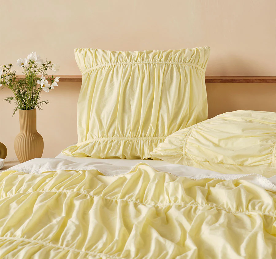 Layla European Pillowcase Lemon - Image 3