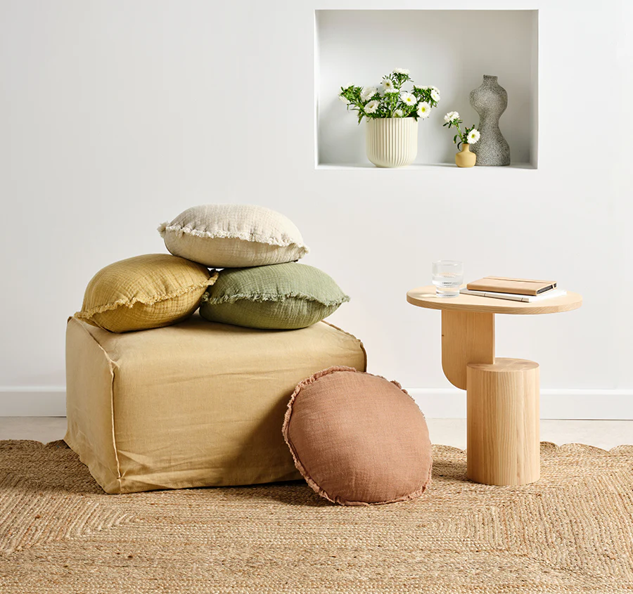 Maya 45cm Filled Round Cushion Dijon - Image 3