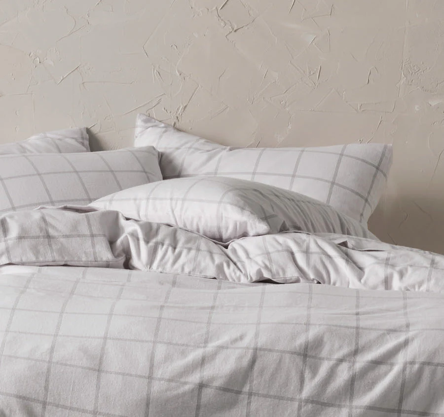 Morella Printed Flannelette Cotton Quilt Cover Set Range Smoke - Image 4