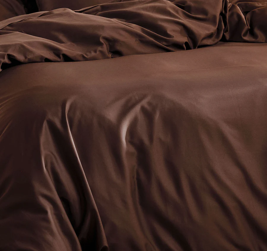 Nara 400THC Bamboo Cotton Quilt Cover Set Range Chocolate - Image 2