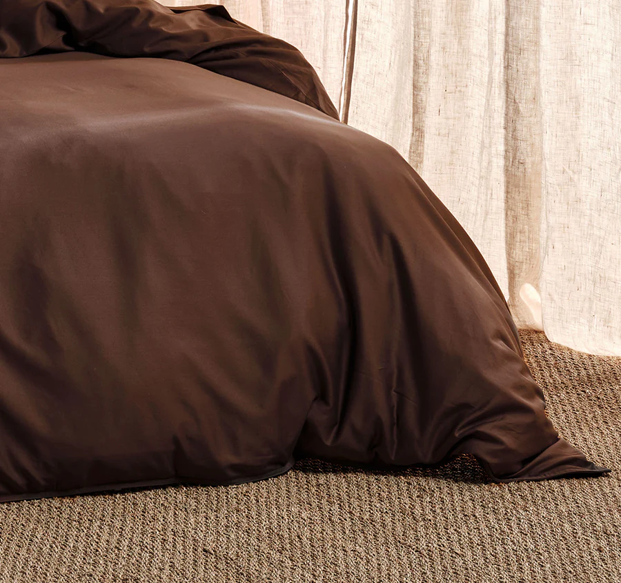 Nara 400THC Bamboo Cotton Quilt Cover Set Range Chocolate - Image 3