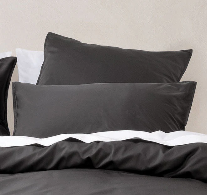 Nara 400THC Bamboo Cotton Standard Pillowcase Charcoal - Image 3