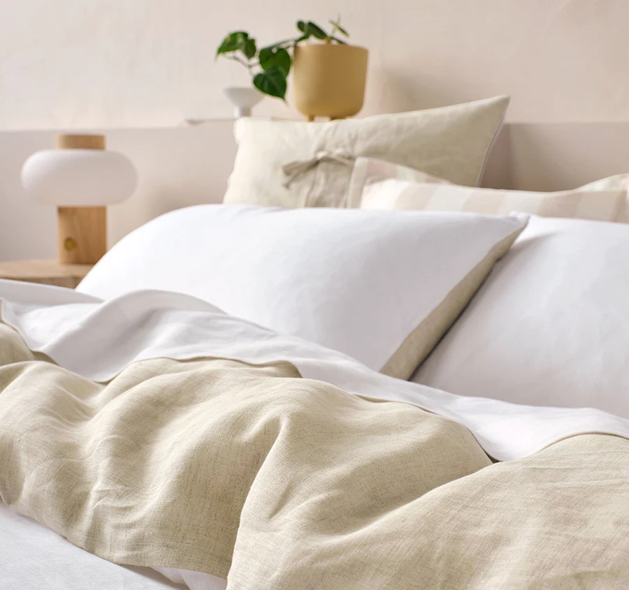 Nimes Duet Quilt Cover Set Range White and Natural - Image 4
