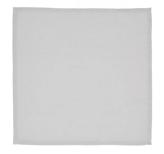 Nimes Linen 45x45cm 4 Piece Napkin Set Pale Grey