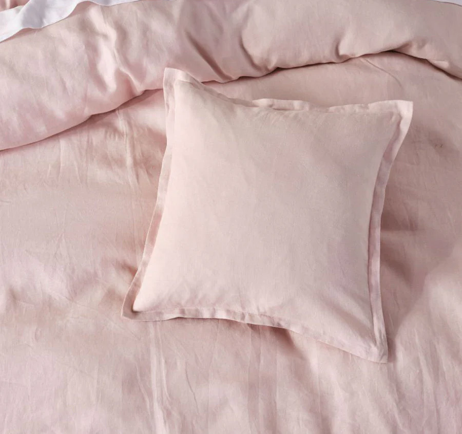 Nimes Linen 48x48cm Filled Cushion Rose Pink - Image 3
